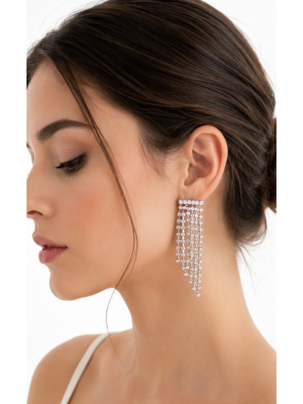 NAKAMOL Made In Thailand Crystal Drop Earrings 3in long